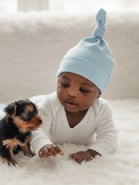 3/$9 NWOT American Apparel Organic Cotton Baby Hats - Pale Blue
